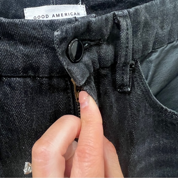 NWOT Good American Good Vintage Leather Piecing Jeans size 2 or 26 - Picture 5 of 9